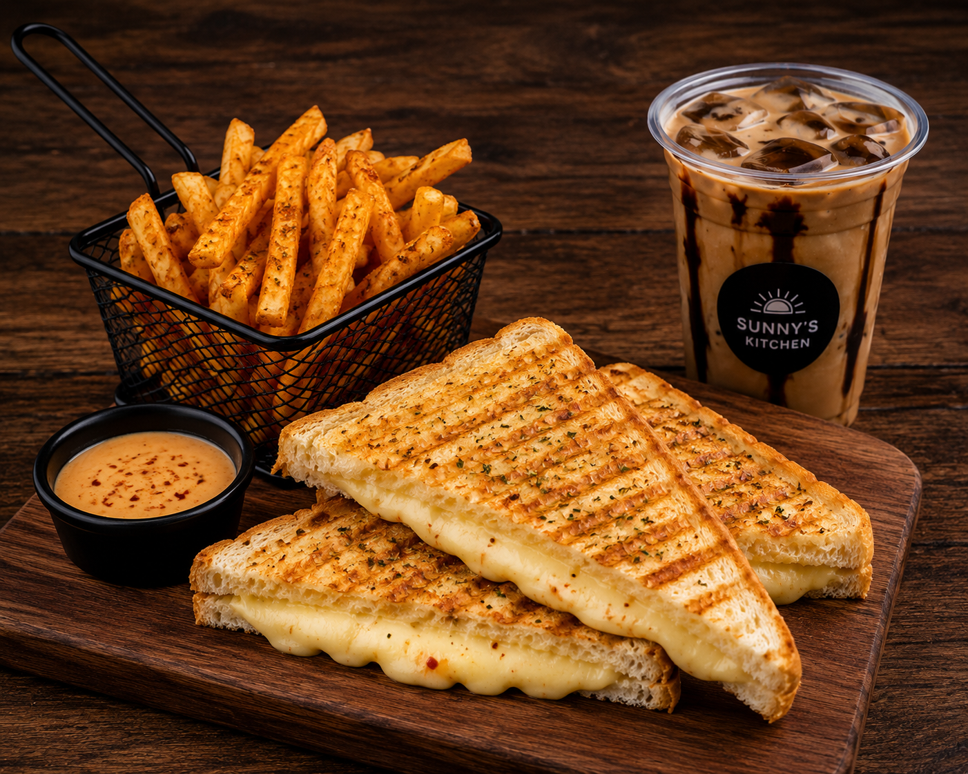 Cheese Sandwich + Peri Peri Fries + Cold Coffee